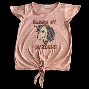 Raised by Unicorn Top Knott Tie